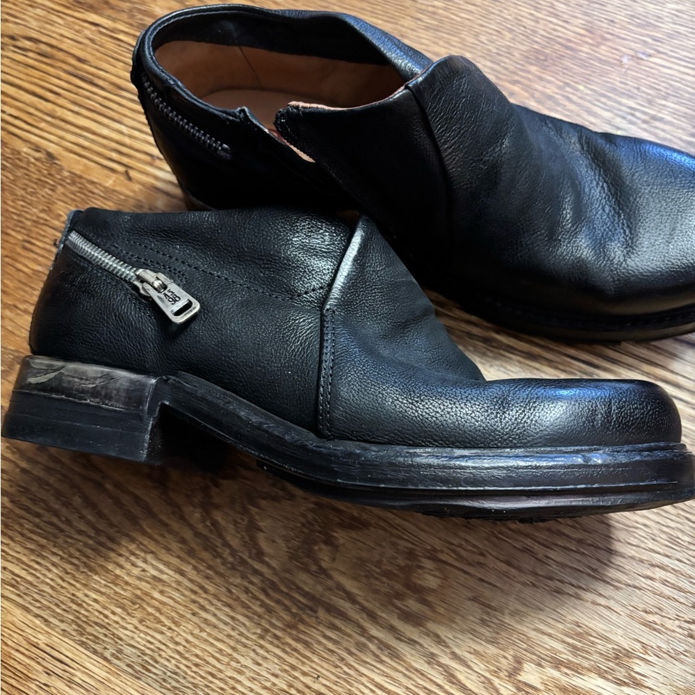 A.S.98 Black Leather Ankle Boots